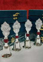 German Silver Morpankh Bell with Faux Rudraksh
