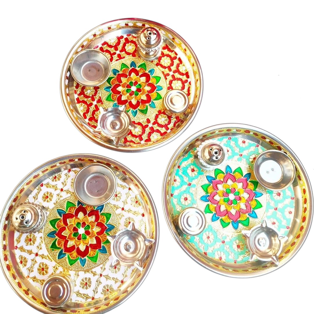 7" Minakari Pooja Thali