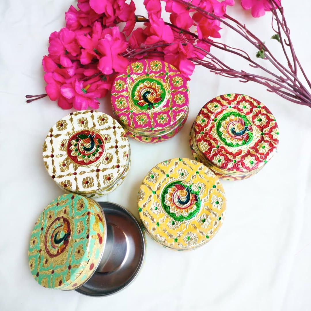 Minakari Thali / Minakari Stainless Steel Box - Housewarming Gift/Hostess Gift