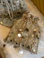 Metallic Mirror Tassels Potli (Drawstring) Bags