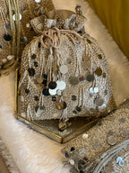 Metallic Mirror Tassels Potli (Drawstring) Bags