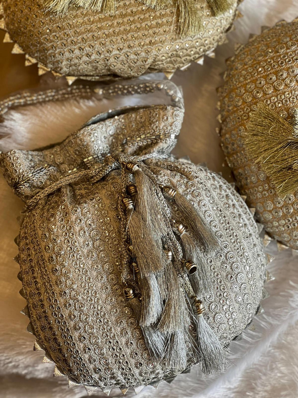 Heavy Sequin Potli Bag with Thread Embroidery
