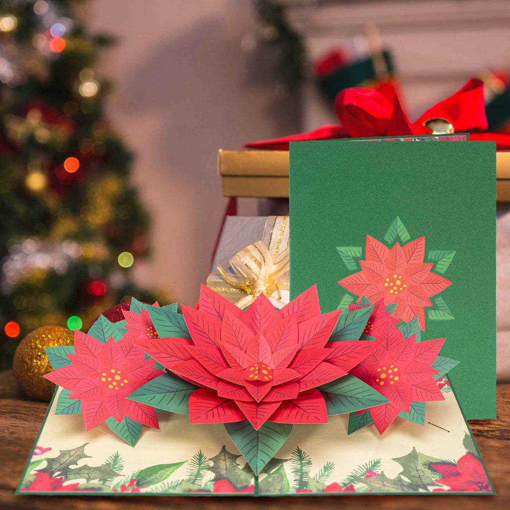 Poinsettia Pop Up Christmas Card by Paper Love
