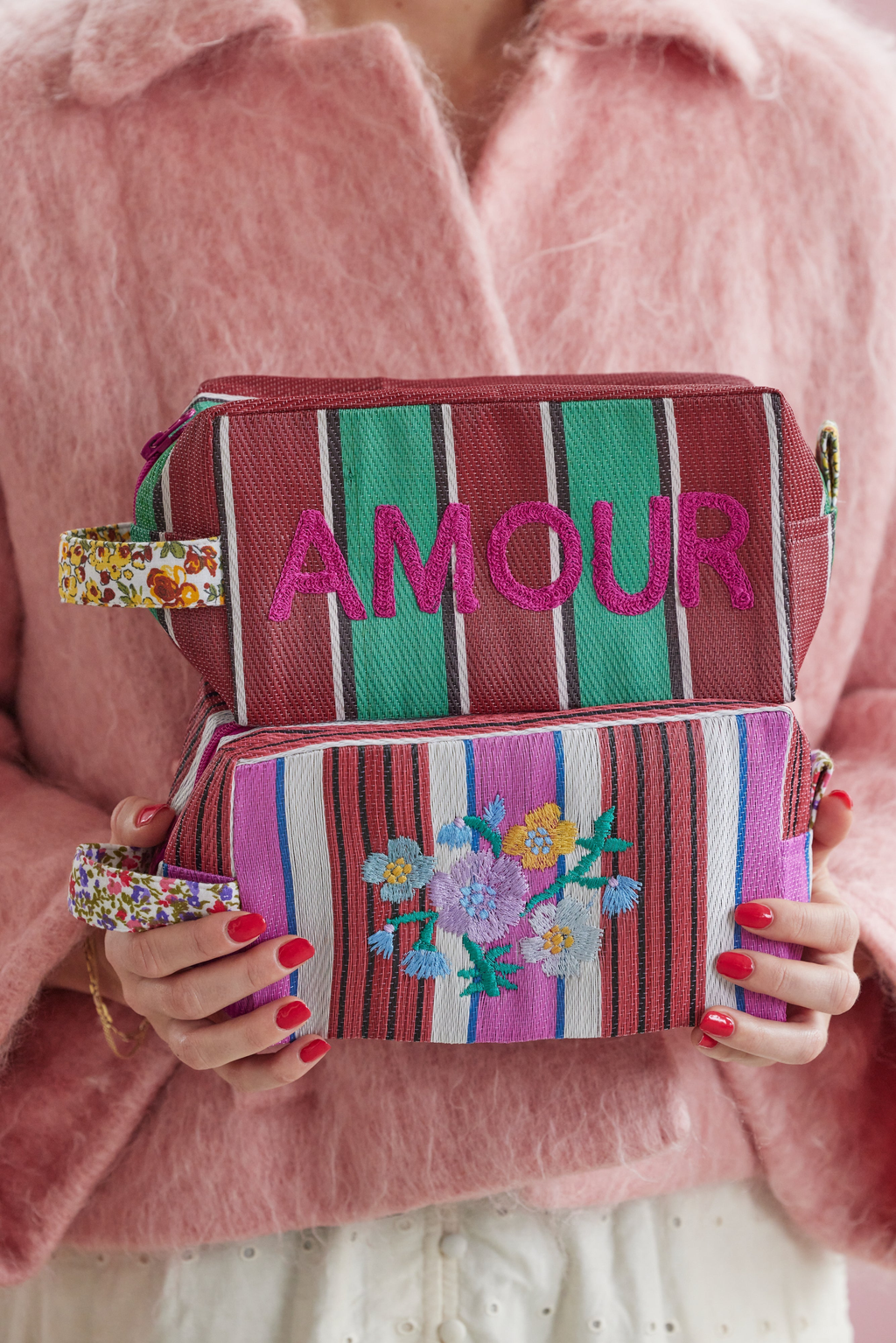 Recycled Plastic Toiletry Bag - Multicolor - Embroidery Print