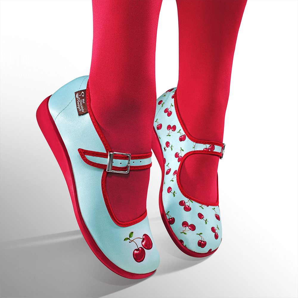 Chocolaticas® Cherry Women's Mary Jane Flat by Hot Chocolate Design