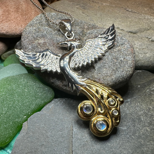 Phoenix Gemstone Necklace in Sterling Silver
