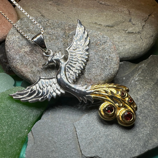 Phoenix Gemstone Necklace in Sterling Silver