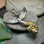 Phoenix Gemstone Necklace in Sterling Silver