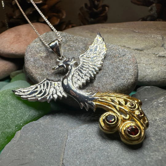 Phoenix Gemstone Necklace in Sterling Silver