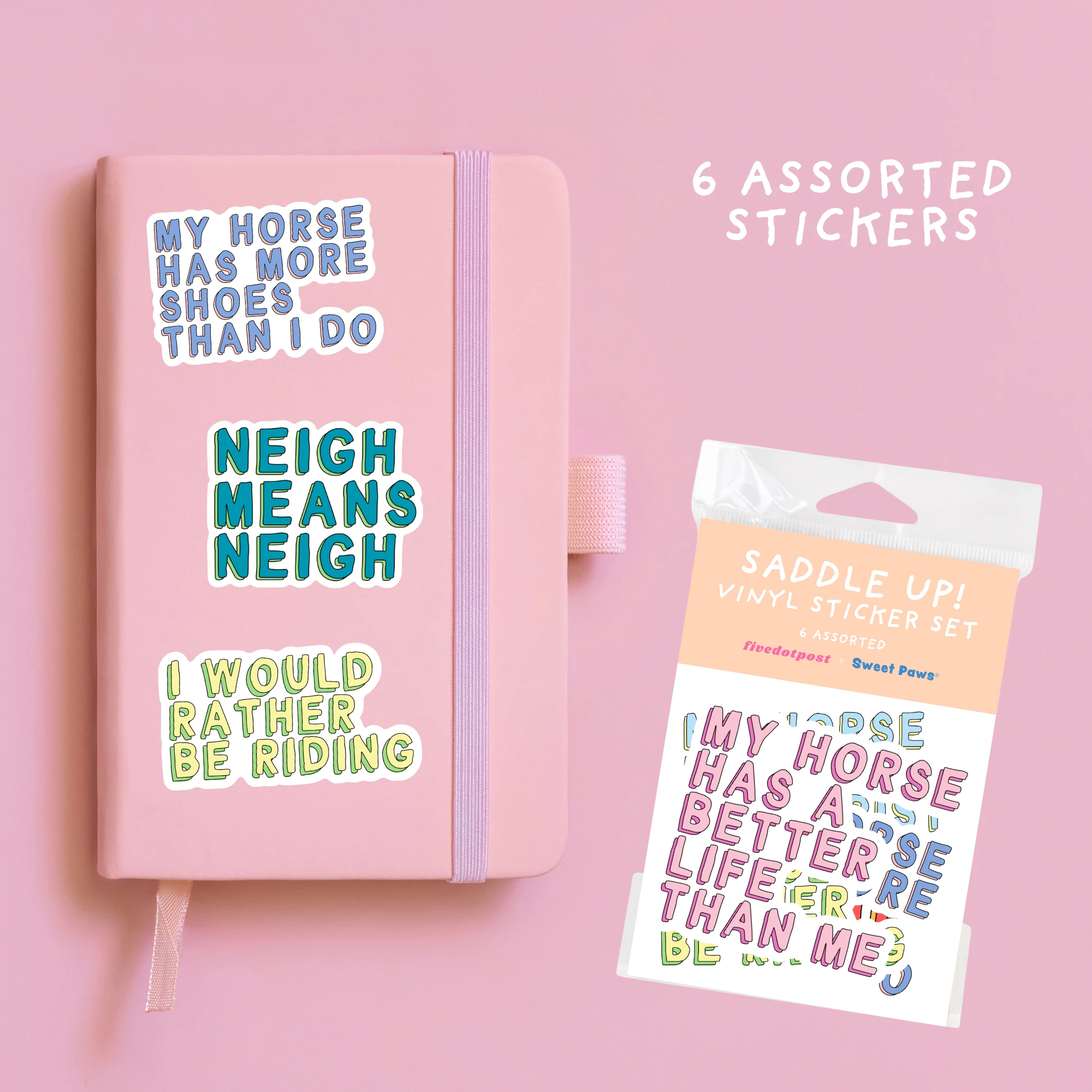 Horse Parent Vinyl Sticker Pack – Set of 6 Horse Owner Stickers by Five Dot Post