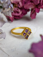 Faceted Amethyst Square Ring by Ash & Rose