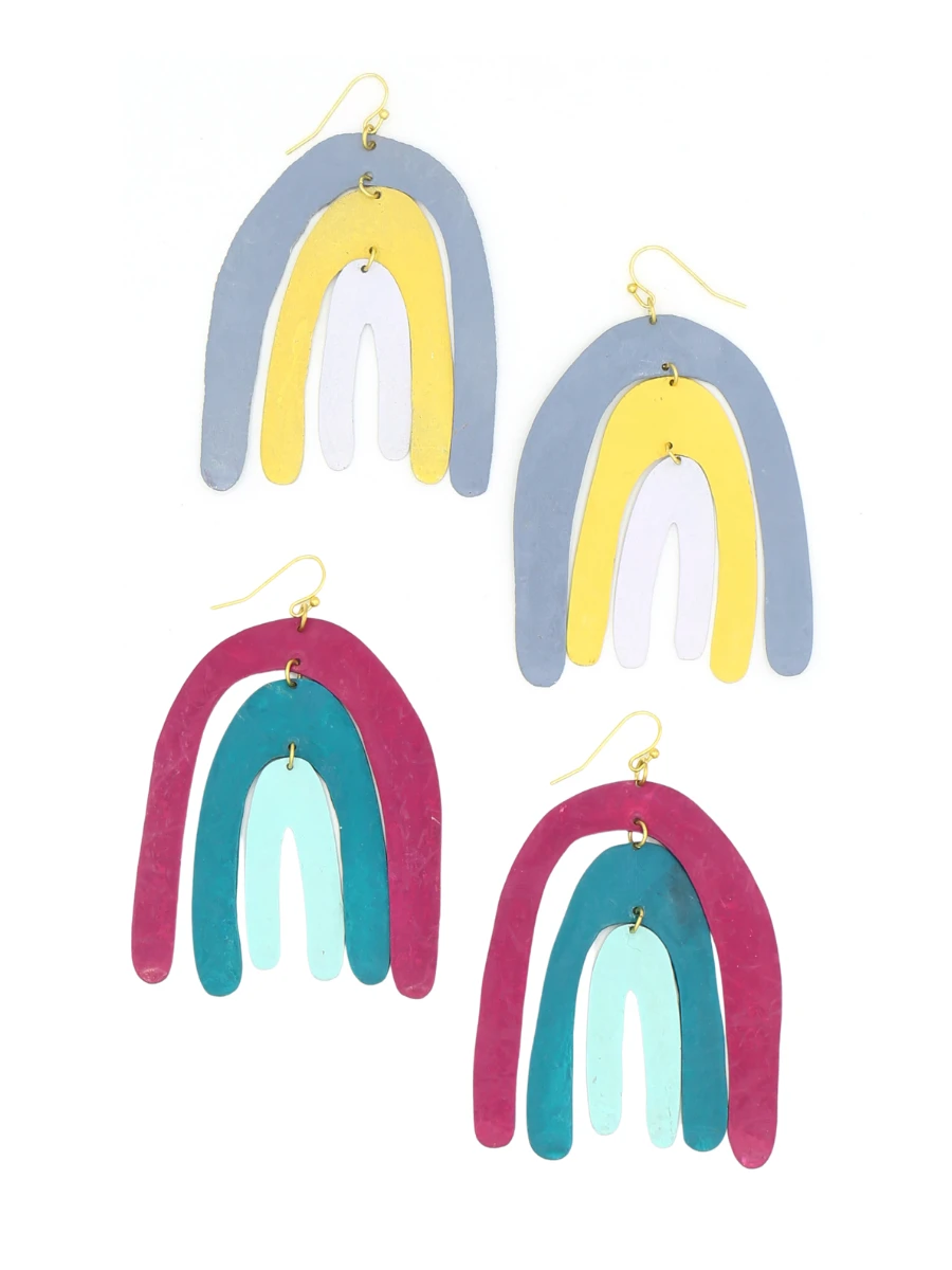 Painted Rainbow Statement Earrings by Fair Anita