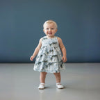 Resorts and Islands Palm Trees Tiered Cotton Dress