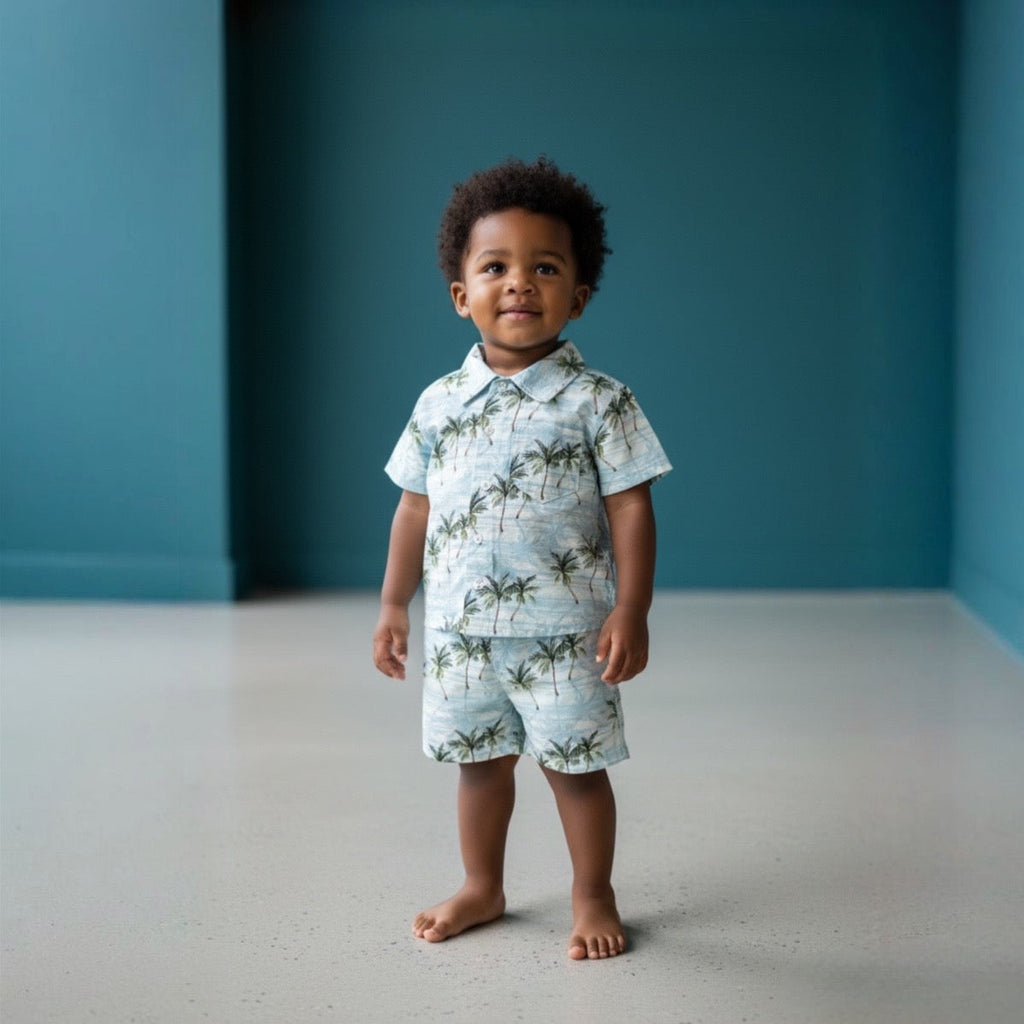 Resorts and Islands Palm Trees Cotton 2pc Set