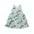 Resorts and Islands Palm Trees Tiered Cotton Dress