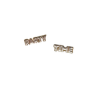 Party Time Stud Earrings | Light Pink and Gold with Glitter Finish by The Bullish Store