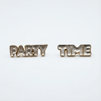 Party Time Stud Earrings | Light Pink and Gold with Glitter Finish by The Bullish Store