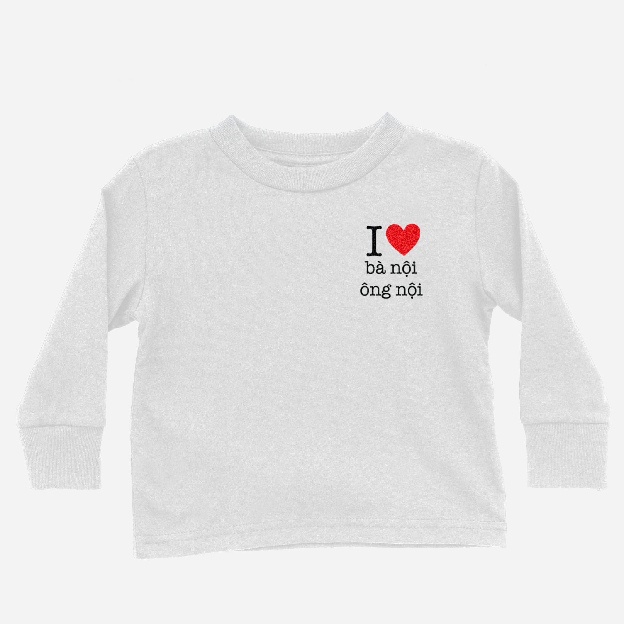 I Heart Grandma & Grandpa Vietnamese Paternal Long Sleeve Shirt (Toddler)