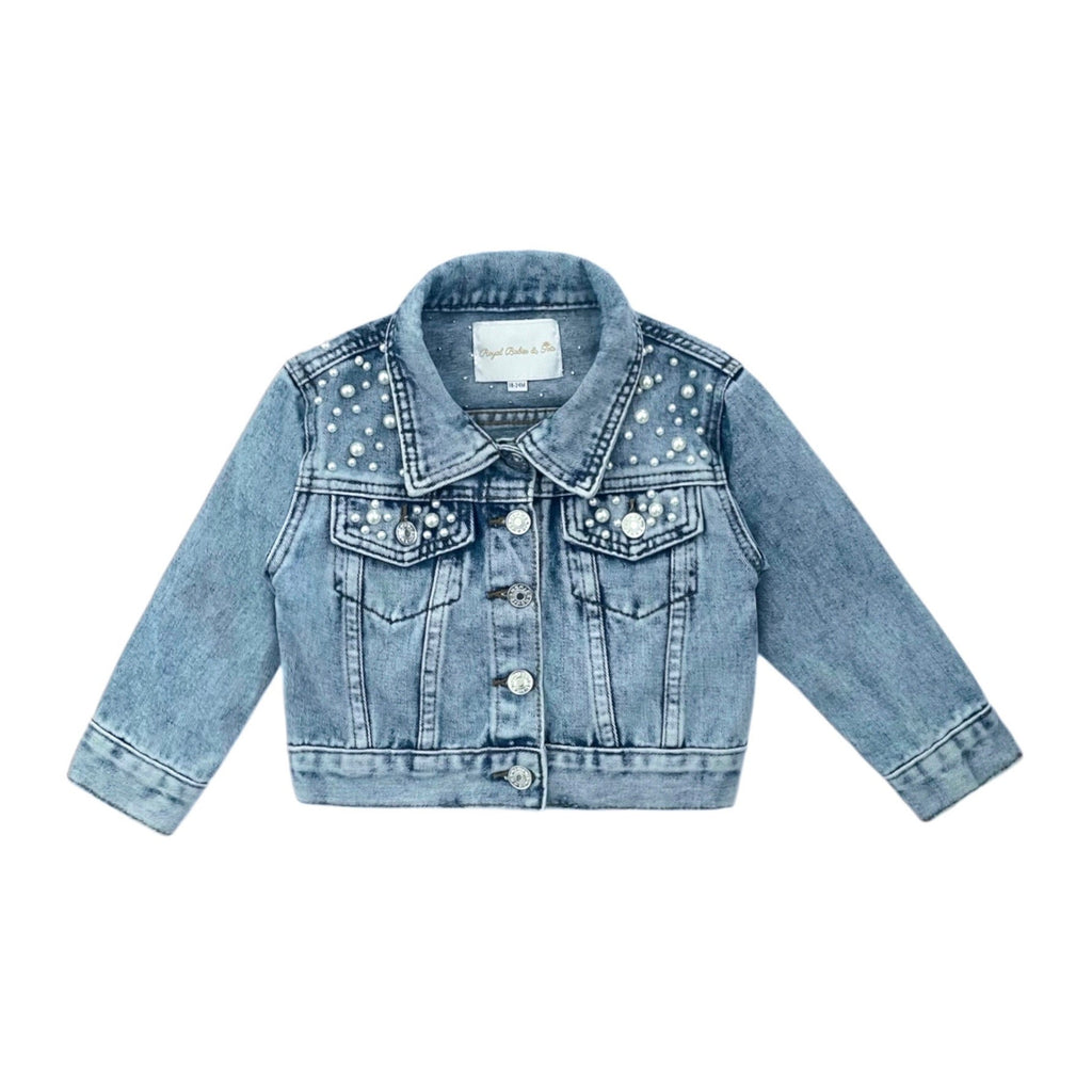 Light Wash Pearl Denim Jeans Jacket