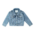Light Wash Pearl Denim Jeans Jacket