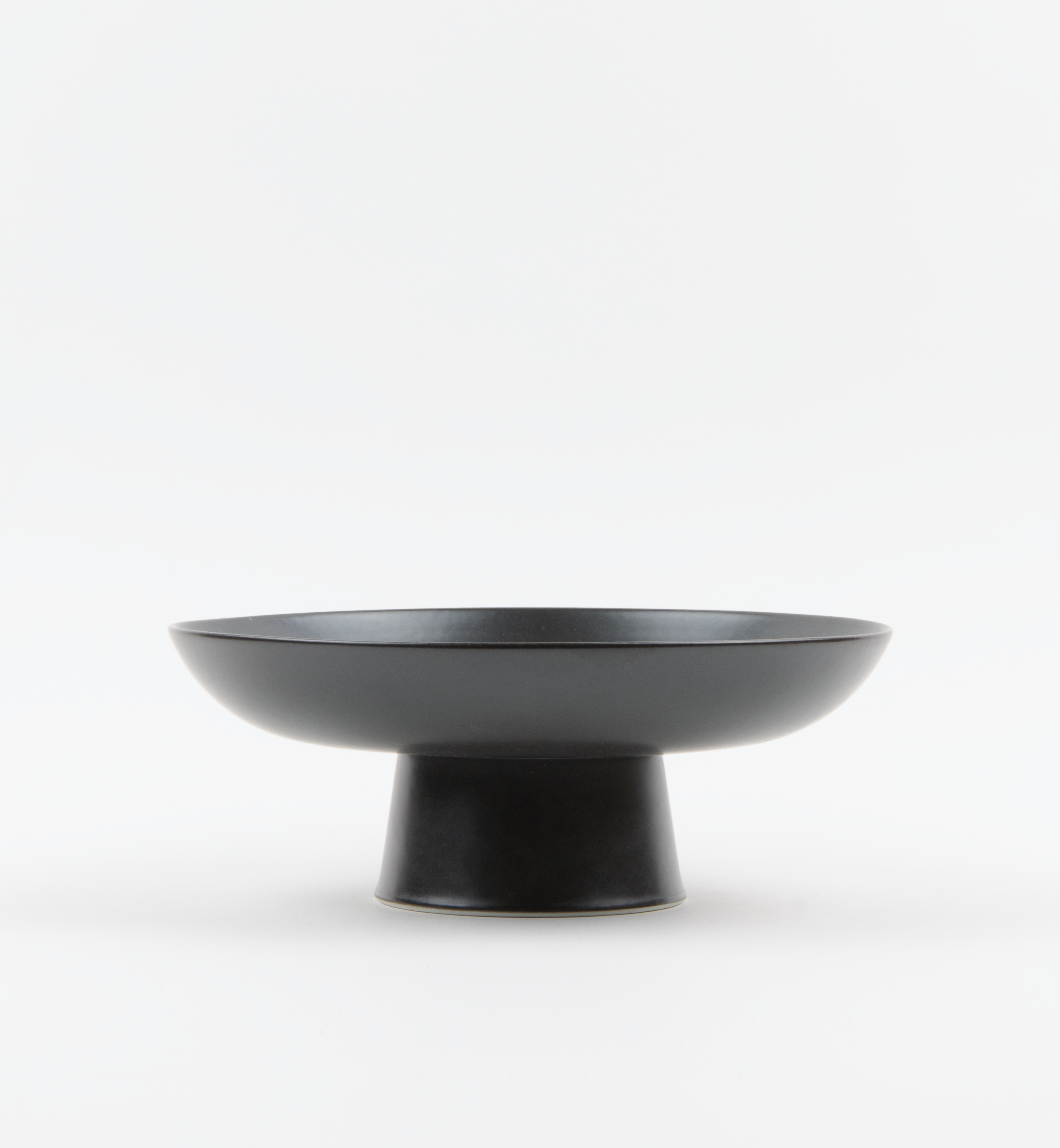 Matte Black Ceramic Footed Bowl