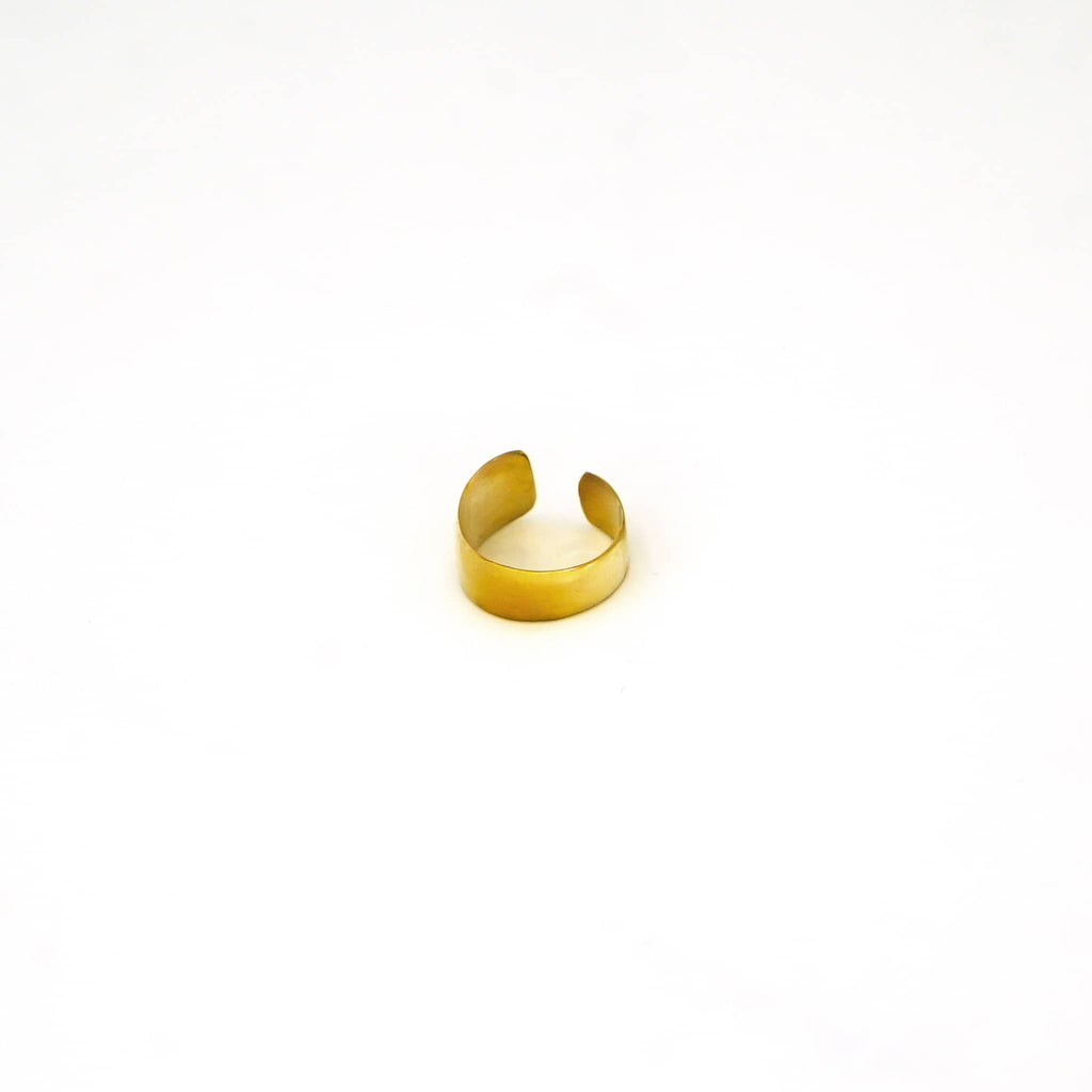Penda Brass Adjustable Wide Band Cuff Ring