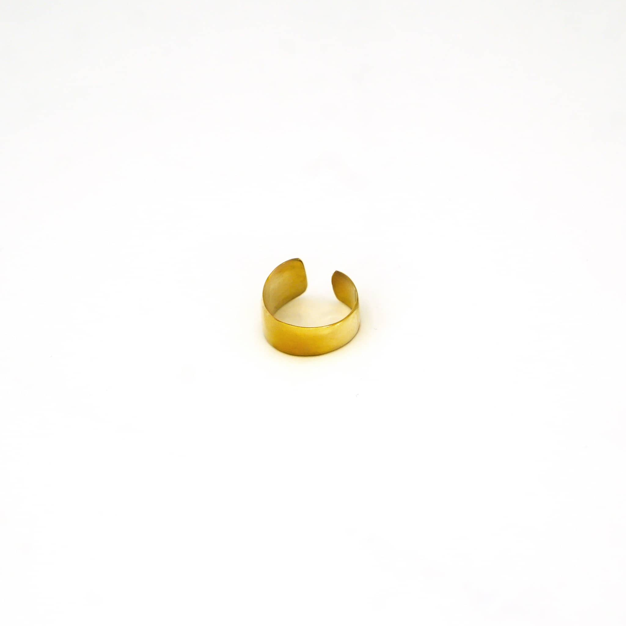 Penda Brass Adjustable Wide Band Cuff Ring