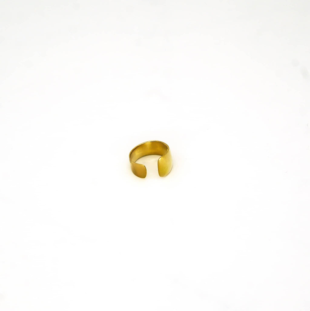 Penda Brass Adjustable Wide Band Cuff Ring