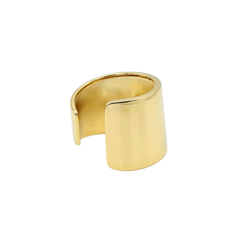 Penda Brass Adjustable Wide Band Cuff Ring