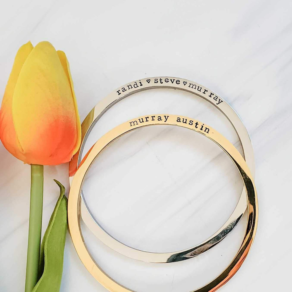 Personalized Stainless Steel Bangle Bracelet