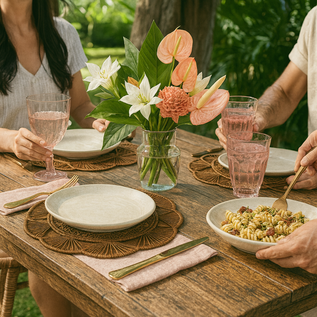 Petal Perfection Handwoven Iraca Placemat