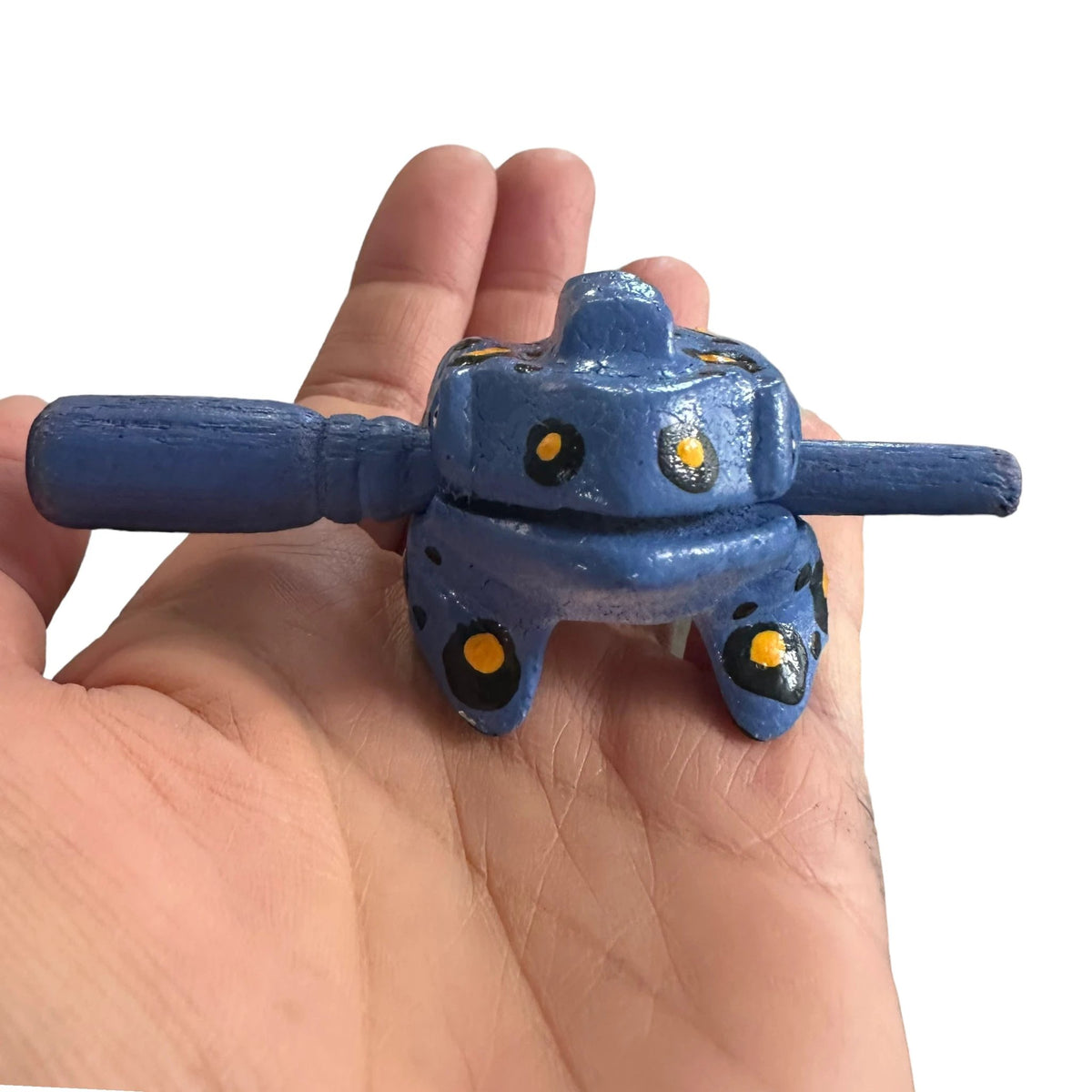 1.5" Wooden Musical Frog - Stone Design (Percussion Instrument) by Music Frog Co