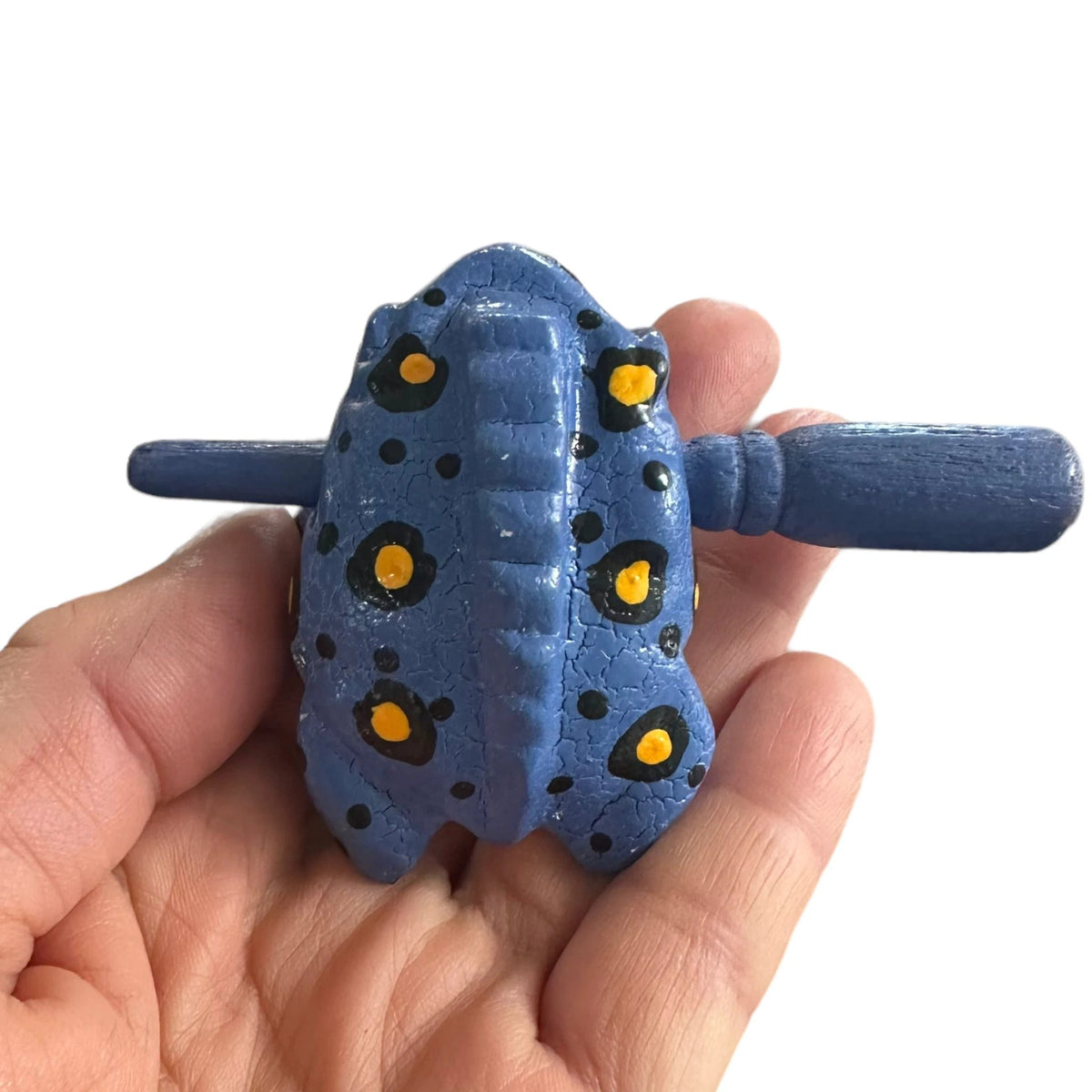 1.5" Wooden Musical Frog - Stone Design (Percussion Instrument) by Music Frog Co