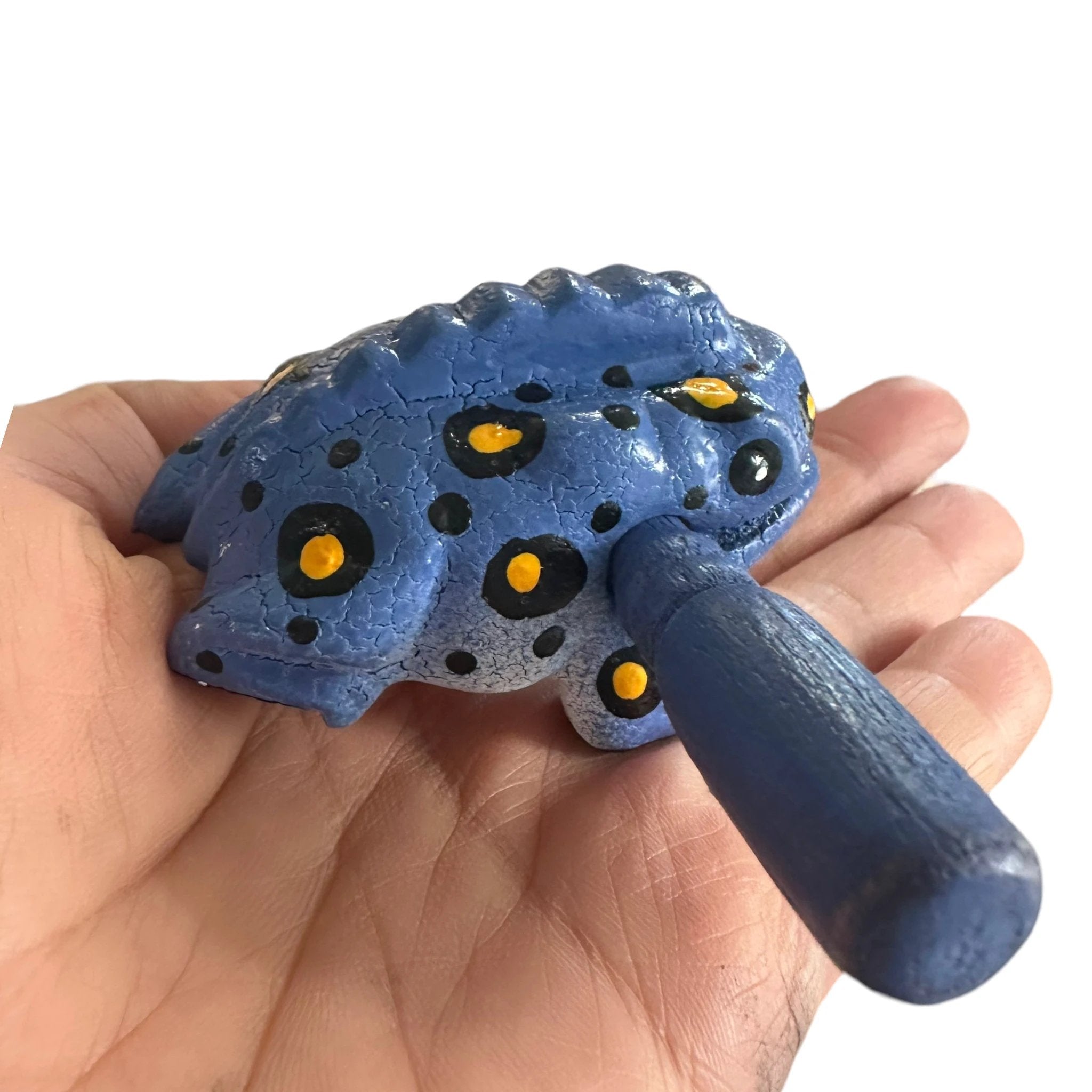 1.5" Wooden Musical Frog - Stone Design (Percussion Instrument) by Music Frog Co
