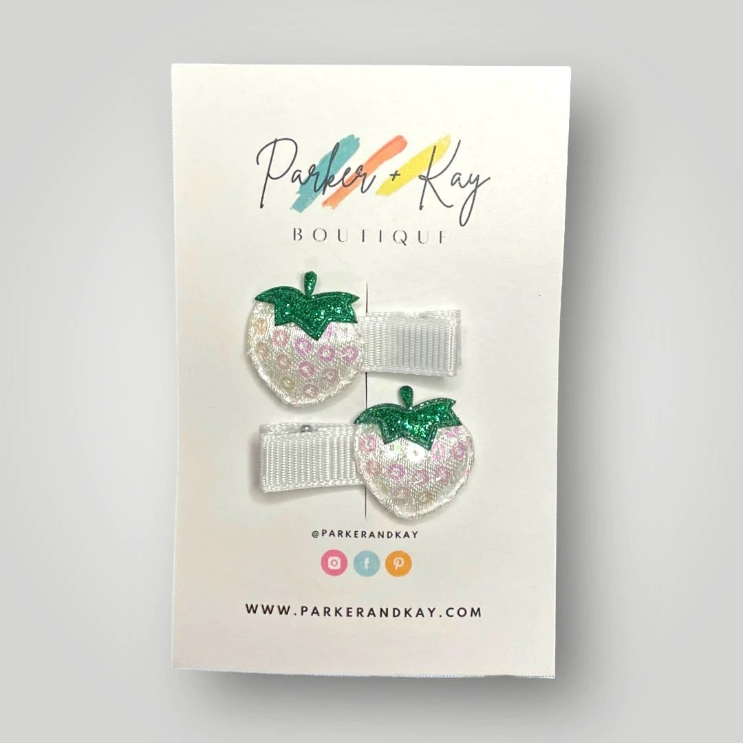 Sequin Strawberry Hair Clips by Parker + Kay Creative