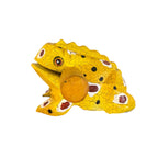 3" Wooden Musical Frog - Mustard Design (Percussion Instrument) by Music Frog Co