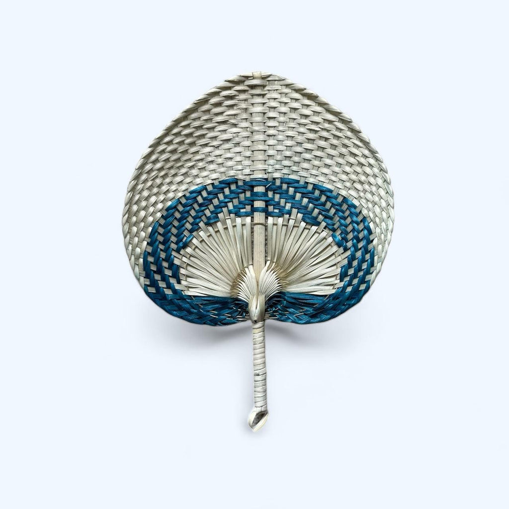 Bicolor Raffia Handmade Fan