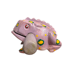 4" Wooden Musical Frog - Lavender Design (Percussion Instrument) by Music Frog Co