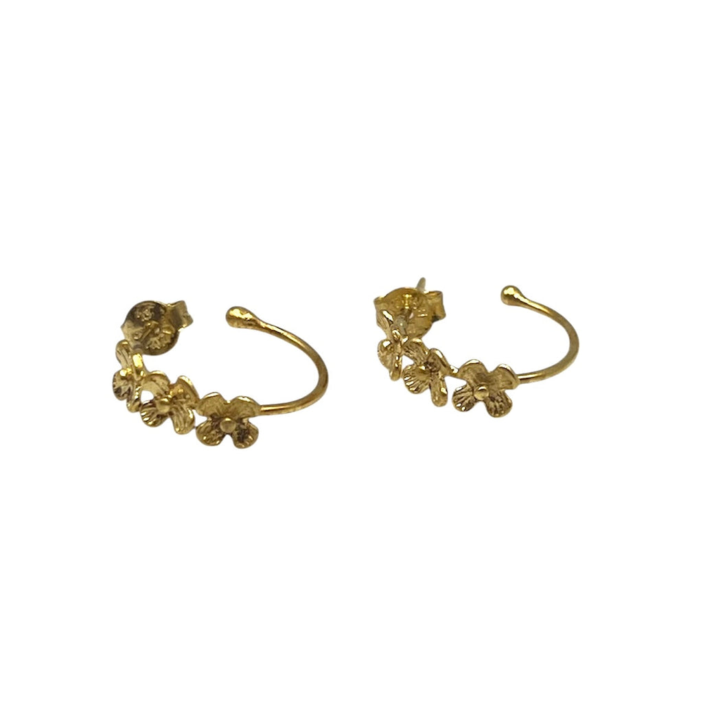 Gold Floral Hoop Earrings