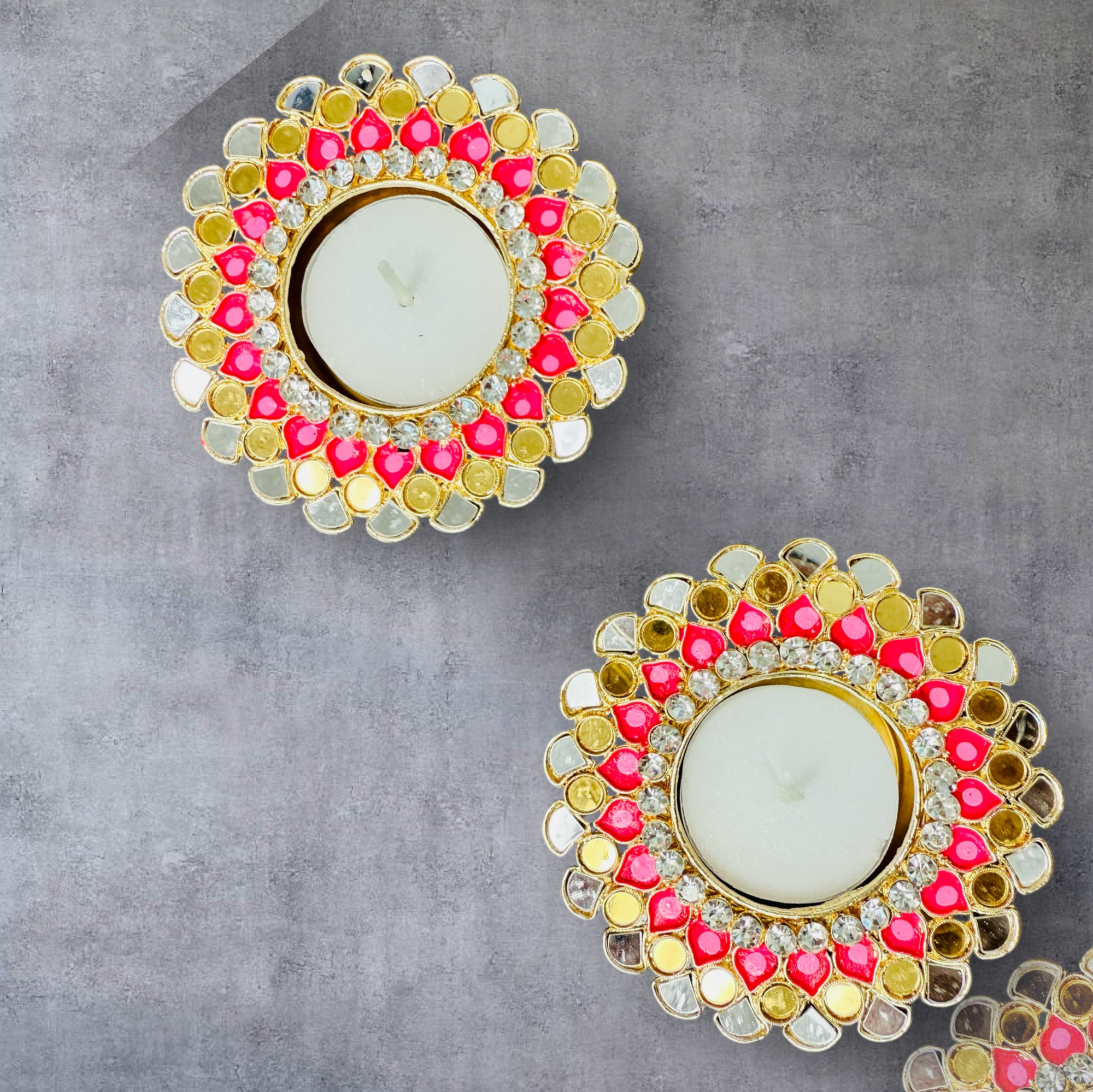 Ready-to-Gift Set- 2 Diyas in Gift Box with Happy Diwali Cutout