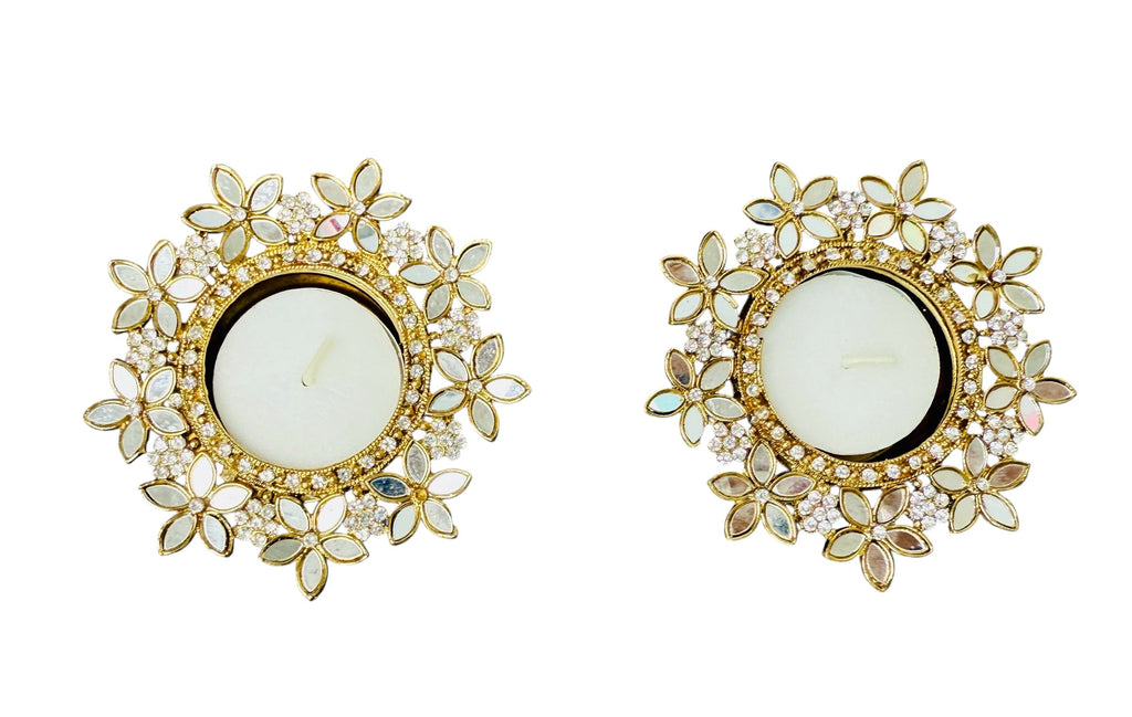 Set of 2 Mirror Diya - Beautiful Return Gifts for Any Occasion - Diwali Gifts