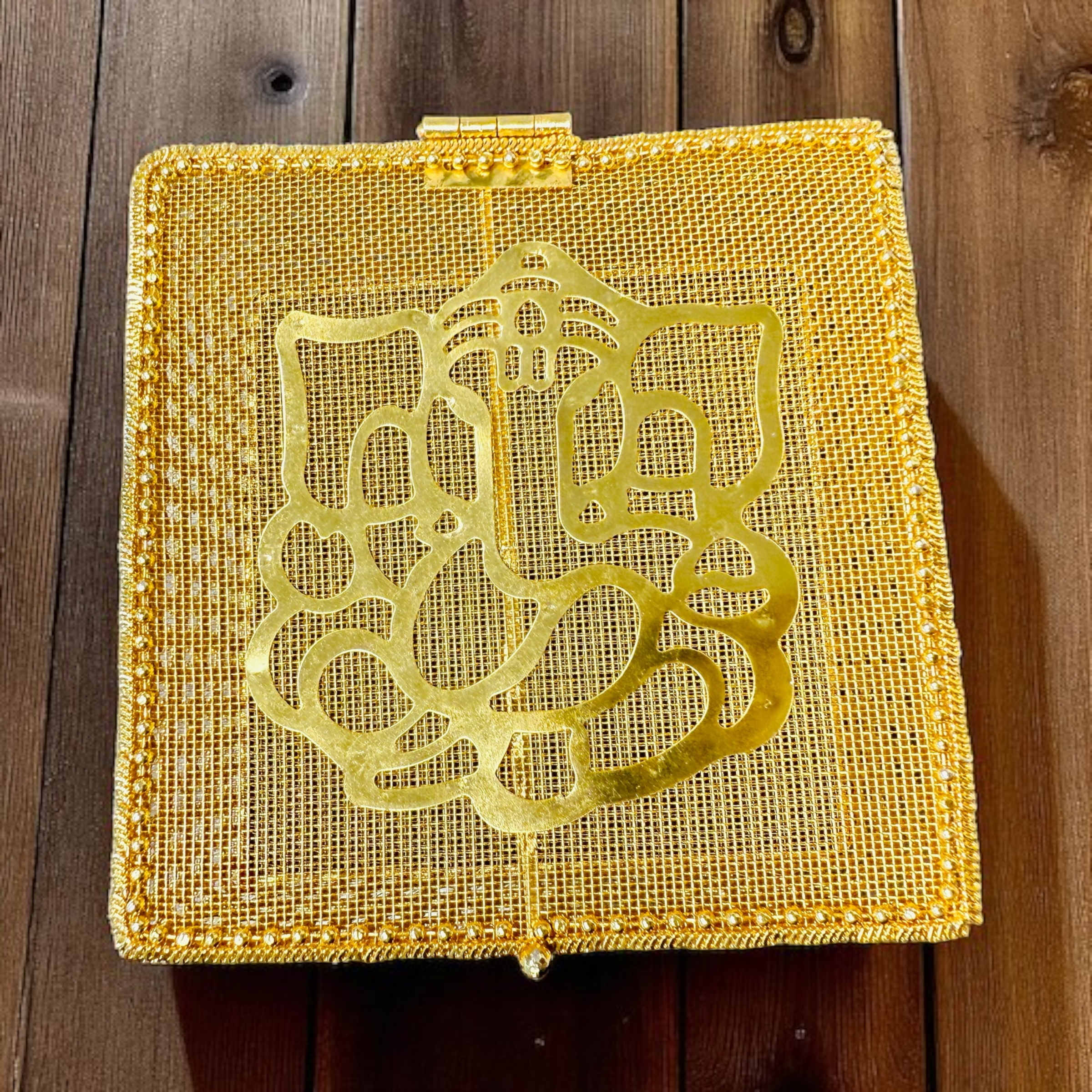 Golden Metal Ganesha Gift Boxes - Perfect To Pack Small Gifts Like Diya, Jewelry