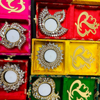 Mirror Diya with Box & Ganesha/Happy Diwali Cut Out