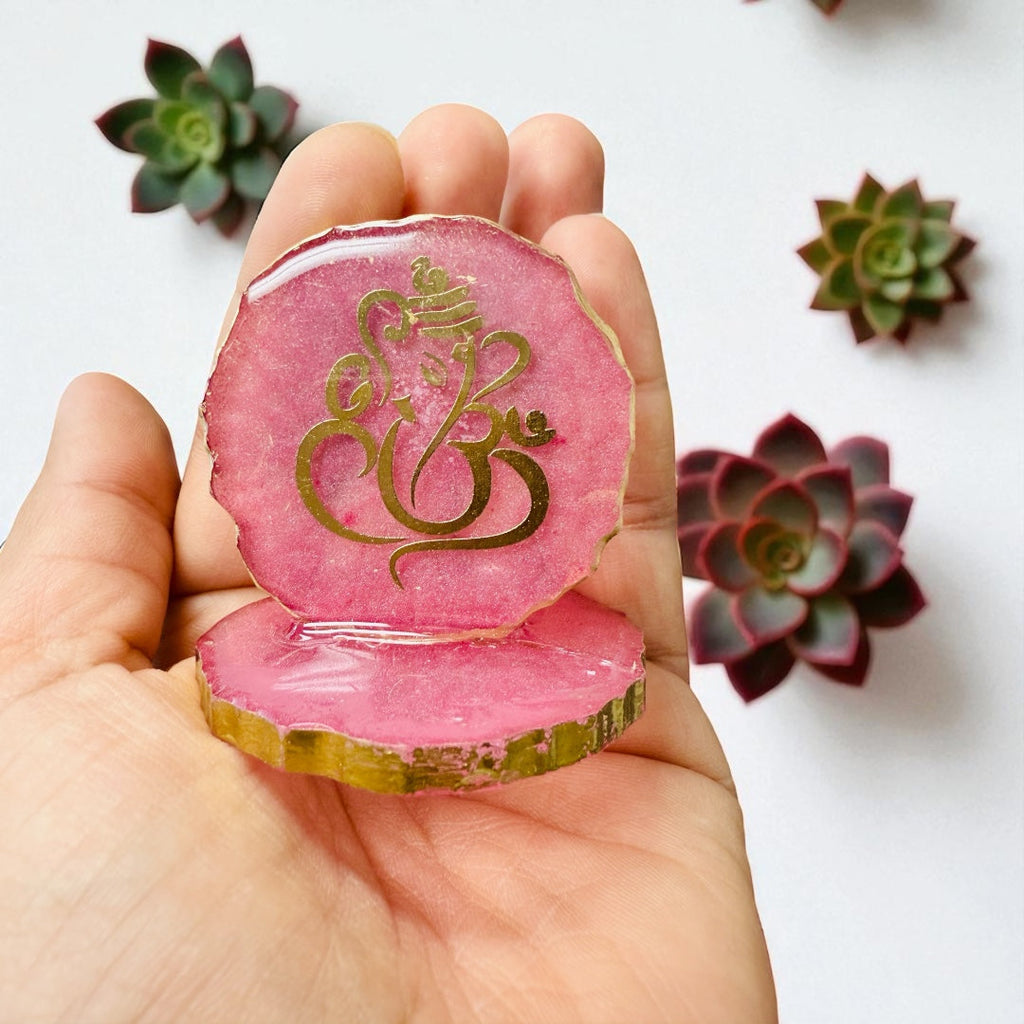 Resin Ganesha in Agate Texture -Perfect Return Gifts for Ganesh Chathurthi/Diwali/Puja