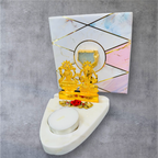 Marble T-Light Holder with Metal Laxmi Ganesh in Luxurious Gift Box