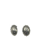 Silver Textured Dome Earrings