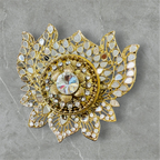 Handmade Designer Lotus Shaped Kundan Dibbies/Sindoor Daani/Trinket Box