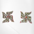 Set of Kundan Laxmi Charan & Pair of Swatik for Diwali Pooja