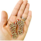 Diwali Gift - Diya with Kundan Laxmi Charan & Swastik in Gift box with Happy Diwali Decal
