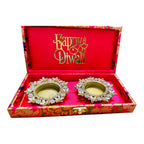 Set of 2 Diyas in Gift Box with Happy Diwali Cutout